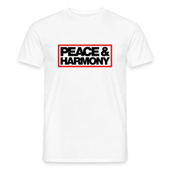 Typo Peace Harmony Kontur 2C - Männer T-Shirt - Weiß - Vorne - AI Model Male 178 dark (178cm)