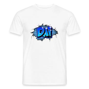 Graffiti DAI Fissures briques bleues - T-shirt homme - blanc - Devant - AI Model Male 178 dark (178cm)