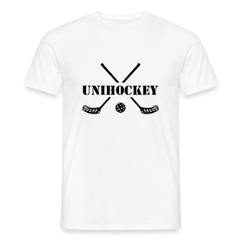 Floorball Ballsport Innebandy Unihockey - Men's T-Shirt - white - Front - AI Model Male 178 dark (178cm)