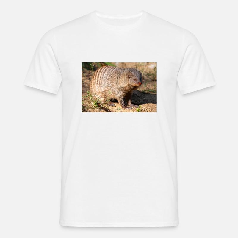 Gebänderte Manguste oder Zebramanguste Zebramanguste - Männer T-Shirt - Weiß