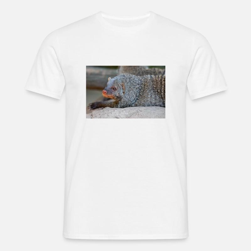 Gebänderte Manguste oder Zebramanguste Zebramanguste - Männer T-Shirt - Weiß
