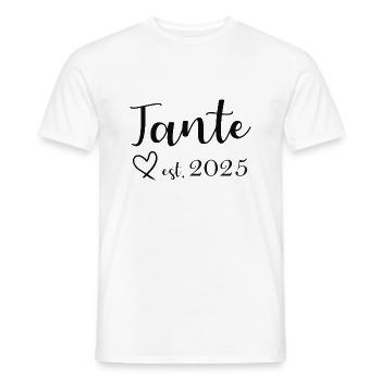 Annonce de grossesse Tante Est. 2025 - T-shirt homme - blanc - Devant - AI Model Male 178 dark (178cm)