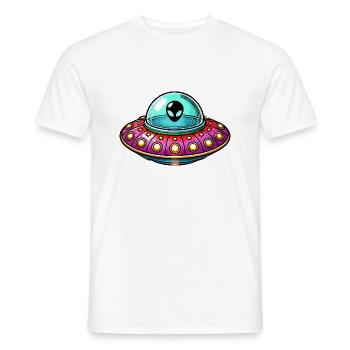 Bande dessinée OVNI - T-shirt homme - blanc - Devant - AI Model Male 178 dark (178cm)