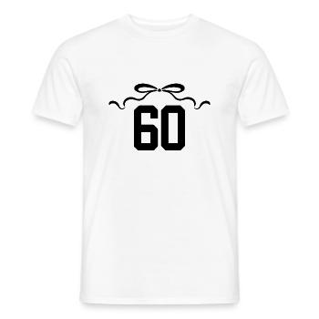 Numéro 60 noeud - 60e anniversaire - T-shirt homme - blanc - Devant - AI Model Male 178 dark (178cm)