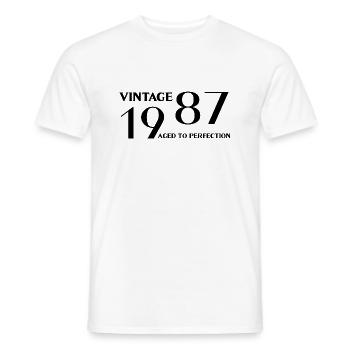 Vintage 1987 aged to perfection - T-shirt homme - blanc - Devant - AI Model Male 178 dark (178cm)