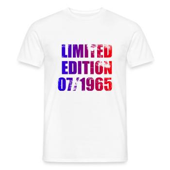 60th Birthday Limited Edition 07/1965 - Men's T-Shirt - white - Front - AI Model Male 178 dark (178cm)