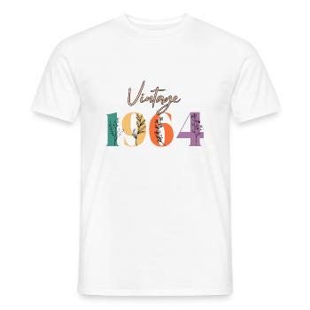 Vintage 1964 florale - T-shirt homme - blanc - Devant - AI Model Male 178 dark (178cm)