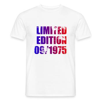 50th Birthday Limited Edition 09/1975 - Men's T-Shirt - white - Front - AI Model Male 178 dark (178cm)