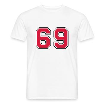 69__f2 - Männer T-Shirt - Weiß - Vorne - AI Model Male 178 dark (178cm)