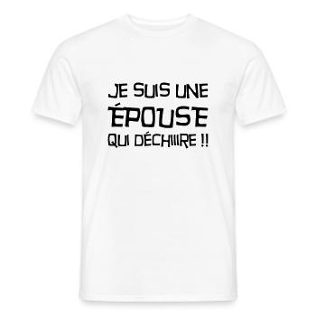 Epoux Mari Mariage Femme Wedding Amour Love - Men's T-Shirt - white - Front - AI Model Male 178 dark (178cm)