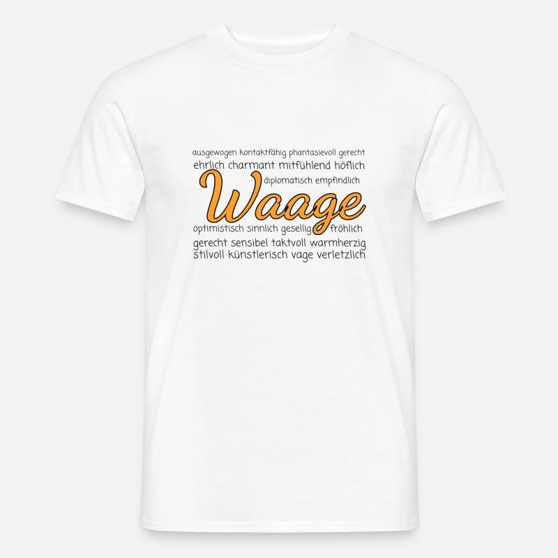Sternzeichen Waage Eigenschaften - Männer T-Shirt - Weiß
