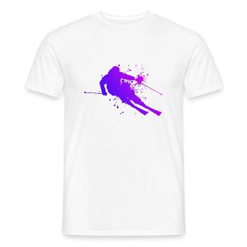Ski Ski Ski Femmes Ski Cascade Ski - T-shirt homme - blanc - Devant - AI Model Male 178 dark (178cm)