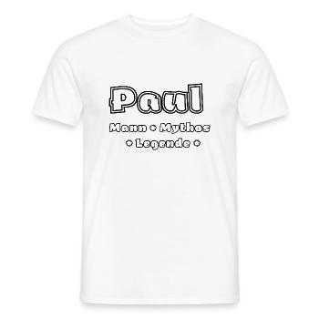 Paul - der Mann, der Mythos, die Legende - Männer T-Shirt - Weiß - Vorne - AI Model Male 178 dark (178cm)