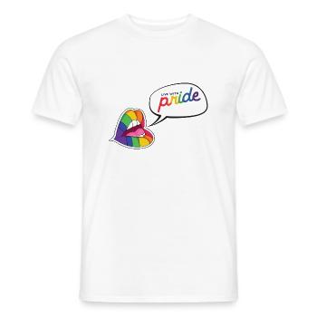 LGBTQ+ Pride Live With Pride Geschenk - Männer T-Shirt - Weiß - Vorne - AI Model Male 178 dark (178cm)