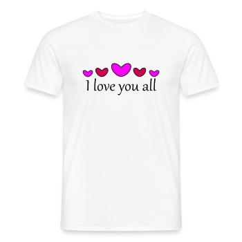 Je vous aime tous - T-shirt homme - blanc - Devant - AI Model Male 178 dark (178cm)