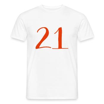 21 - Männer T-Shirt - Weiß - Vorne - AI Model Male 178 dark (178cm)