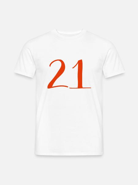 21 - Männer T-Shirt - Weiß
