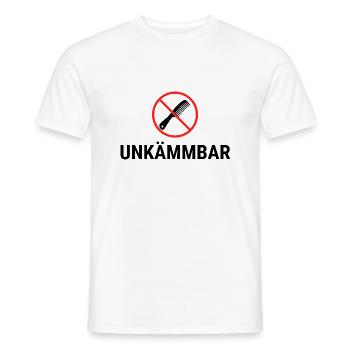 unkämmbar, kamm durchgestrichen - Männer T-Shirt - Weiß - Vorne - AI Model Male 178 dark (178cm)