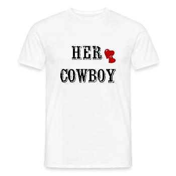 Cowboy, Saint-Valentin, Look assorti, paire assortie - T-shirt homme - blanc - Devant - AI Model Male 178 dark (178cm)