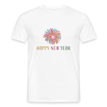 happy new year - Men's T-Shirt - white - Front - AI Model Male 178 dark (178cm)