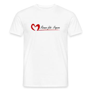 PAPOU. PAPA. FÊTE DES PÈRES. BONNE FÊTE PAPA. BONN - T-shirt homme - blanc - Devant - AI Model Male 178 dark (178cm)