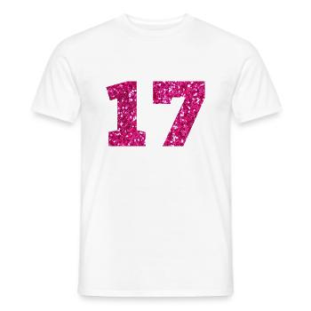 Nummer 17 Pink Glitter - 17. Geburtstag - Männer T-Shirt - Weiß - Vorne - AI Model Male 178 dark (178cm)