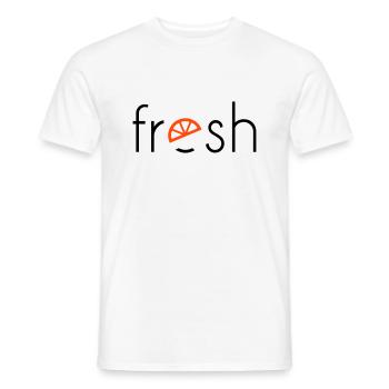 fresh - 2 colours - Men's T-Shirt - white - Front - AI Model Male 178 dark (178cm)