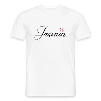 Jasmin Name Heart - Men's T-Shirt - white - Front - AI Model Male 178 dark (178cm)