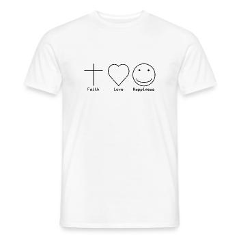 Faith Love and Happiness - Men's T-Shirt - white - Front - AI Model Male 178 dark (178cm)