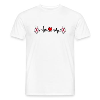 Cardio de fréquence cardiaque pour l’Angleterre - T-shirt homme - blanc - Devant - AI Model Male 178 dark (178cm)