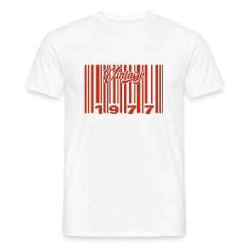 vintage 1977 né en 1977 48 ans bar code anniversai - T-shirt homme - blanc - Devant - AI Model Male 178 dark (178cm)