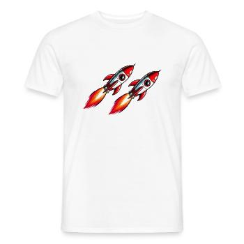 Bande dessinée fusée - T-shirt homme - blanc - Devant - AI Model Male 178 dark (178cm)