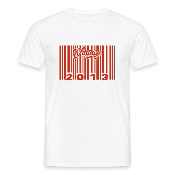 Vintage 2013 Born In 2013 12 Year Old Bar Code Anniversai - Men's T-Shirt - white - Front - AI Model Male 178 dark (178cm)