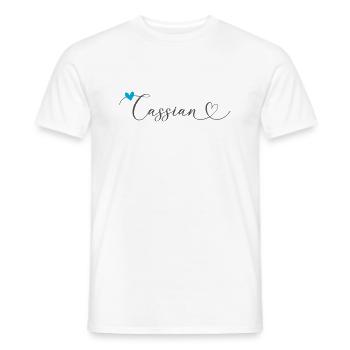 Cassian Name Vorname Kalligrafieherz - Männer T-Shirt - Weiß - Vorne - AI Model Male 178 dark (178cm)