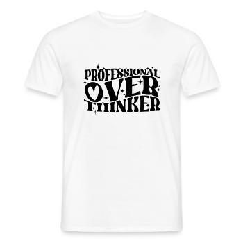 Professional Overthinker Witty Typography Humor - Men's T-Shirt - white - Front - AI Model Male 178 dark (178cm)