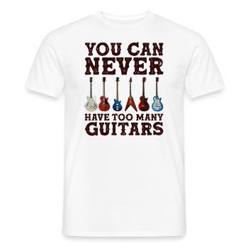 You Can Never Have Too Many Guitars graphic - Men's T-Shirt - white - Front - AI Model Male 178 dark (178cm)