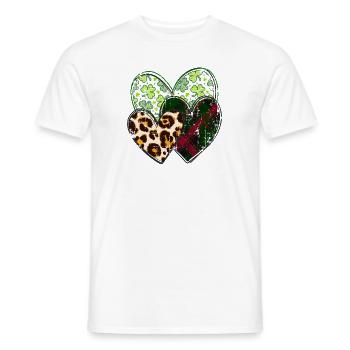 St Patrick’s day, Shamrock, Clover Distressed - Men's T-Shirt - white - Front - AI Model Male 178 dark (178cm)