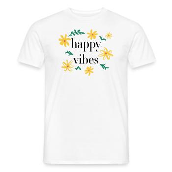 happy vibes - Männer T-Shirt - Weiß - Vorne - AI Model Male 178 dark (178cm)