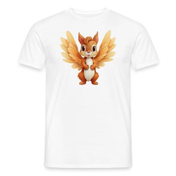 Squirrel Angel - Celestial Animal Design - Men's T-Shirt - white - Front - AI Model Male 178 dark (178cm)
