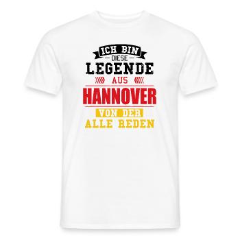 Stadt Hannover Deutschland Legende Spruch - Männer T-Shirt - Weiß - Vorne - AI Model Male 178 dark (178cm)