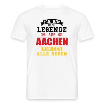 Stadt Aachen Deutschland Legende Spruch - Männer T-Shirt - Weiß - Vorne - AI Model Male 178 dark (178cm)