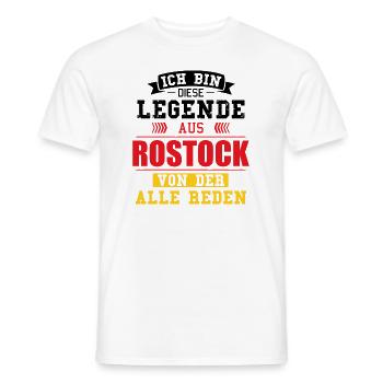Stadt Rostock Deutschland Legende Spruch - Männer T-Shirt - Weiß - Vorne - AI Model Male 178 dark (178cm)