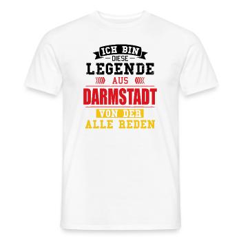 Stadt Darmstadt Deutschland Legende Spruch - Männer T-Shirt - Weiß - Vorne - AI Model Male 178 dark (178cm)