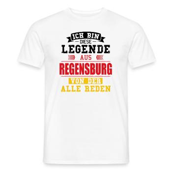 Stadt Regensburg Deutschland Legende Spruch - Männer T-Shirt - Weiß - Vorne - AI Model Male 178 dark (178cm)