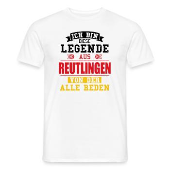 Stadt Reutlingen Deutschland Legende Spruch - Männer T-Shirt - Weiß - Vorne - AI Model Male 178 dark (178cm)