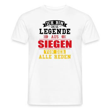 Stadt Siegen Deutschland Legende Spruch - Männer T-Shirt - Weiß - Vorne - AI Model Male 178 dark (178cm)