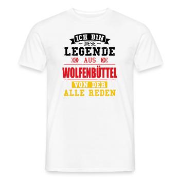 Stadt Wolfenbüttel Deutschland Legende Spruch - Männer T-Shirt - Weiß - Vorne - AI Model Male 178 dark (178cm)