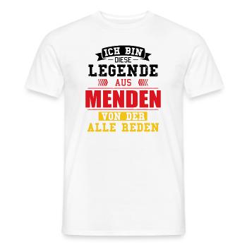 Stadt Menden Deutschland Legende Spruch - Männer T-Shirt - Weiß - Vorne - AI Model Male 178 dark (178cm)