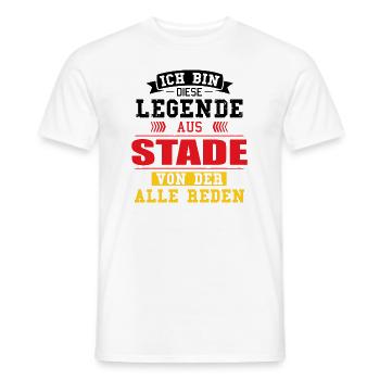 Stadt Stade Deutschland Legende Spruch - Männer T-Shirt - Weiß - Vorne - AI Model Male 178 dark (178cm)