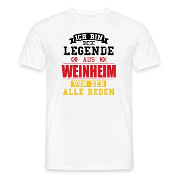 Stadt Weinheim Deutschland Legende Spruch - Männer T-Shirt - Weiß - Vorne - AI Model Male 178 dark (178cm)
